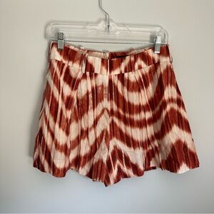 Banana Republic Terracotta Rust Cream Linen Blend Shorts Size 4 Resortwear